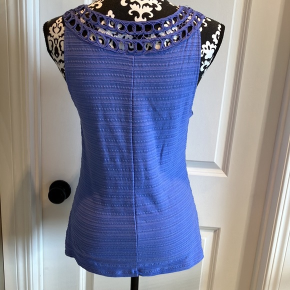 Anthro Mauve Coloured sleeveless top with ribbon and stitch detail. - Picture 5 of 11